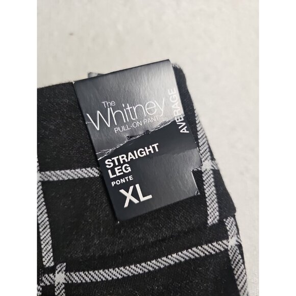 New York & Co The Whitney Pull-on Ponte Windowpane Womens XL BLACK Stretch NEW - Picture 5 of 7
